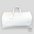 Louis Vuitton Optic White Embossed Monogram Keepall 50