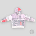 Amiri Paisley Print Mock Neck Hoodie in Pink