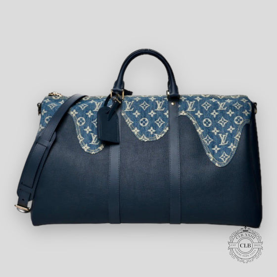 LOUIS VUITTON X NIGO DENIM DRIP KEEPALL BANDOULIERE 50 BLUE — authenticated Louis Vuitton at CLB XXIII