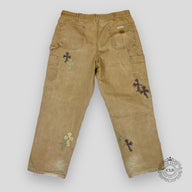 CHROME HEARTS MATTY BOY SEX RECORDS CROSS PATCH CARHARTT CARPENTER PANTS