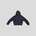 CLB XXIII Louis Vuitton navy and brown monogram mesh zip blouson hoodie with long sleeves and ribbed cuffs
