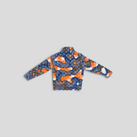 CLB XXIII Louis Vuitton jacquard camo fleece zip-up jacket in blue and orange with monogram pattern