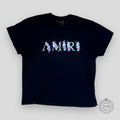 Amiri Floral Logo Tee in Black