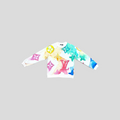 CLB XXIII Louis Vuitton white cotton crewneck sweater featuring a vibrant watercolor monogram print