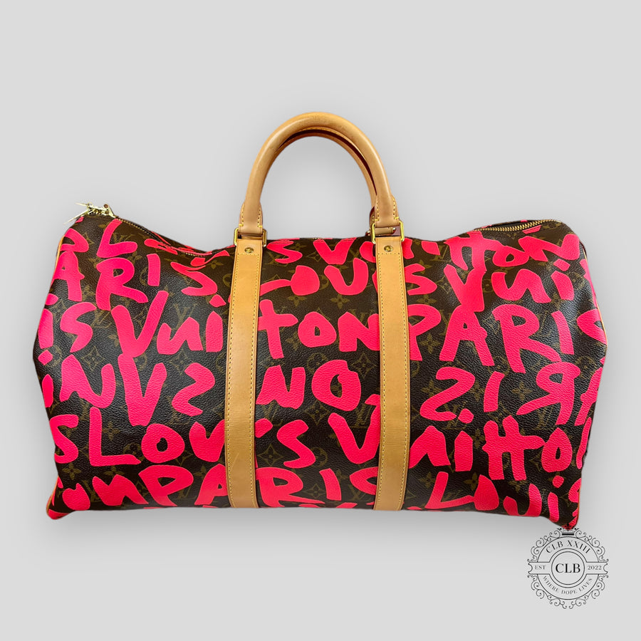 Louis Vuitton Graffiti Monogram Keepall 50 in Pink — authenticated Louis Vuitton at CLB XXIII