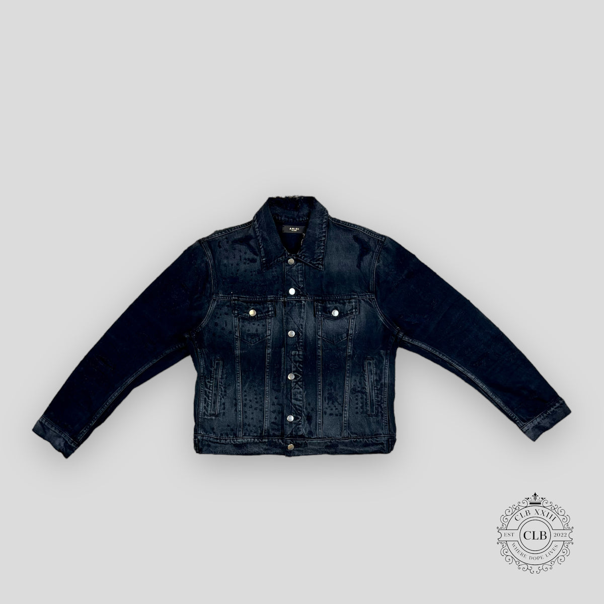 AMIRI SHOTGUN DENIM TRUCKER JACKET - AGED BLACK