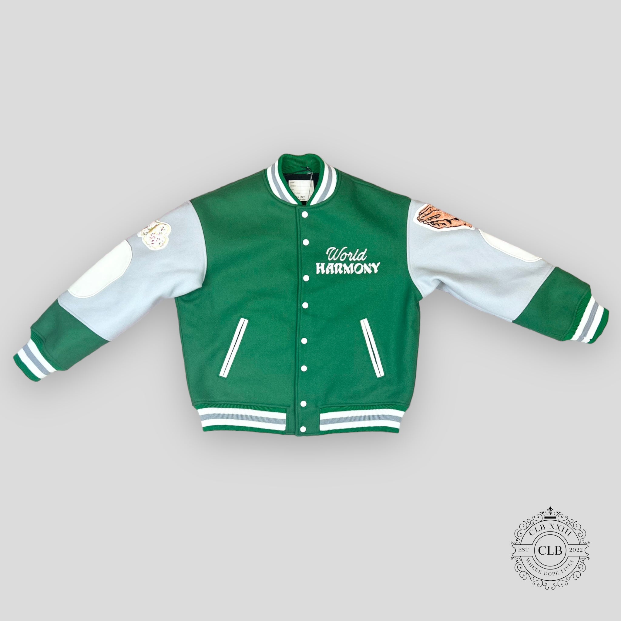SAINT MICHAELS X SHERMER ACADEMY VARSITY JACKET - GREEN
