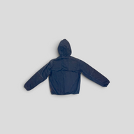 CLB XXIII Louis Vuitton black cotton hooded workwear jacket with embossed monogram pattern on back and sleeves