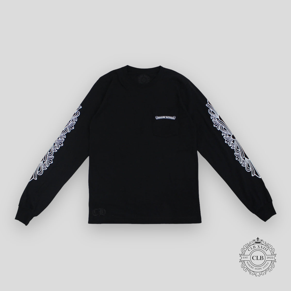 CHROME HEARTS DAGGER LONG SLEEVE TEE - BLACK / PINK