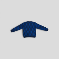 CLB XXIII Louis Vuitton royal blue crewneck sweater featuring an all-over monogram pattern in cotton wool blend