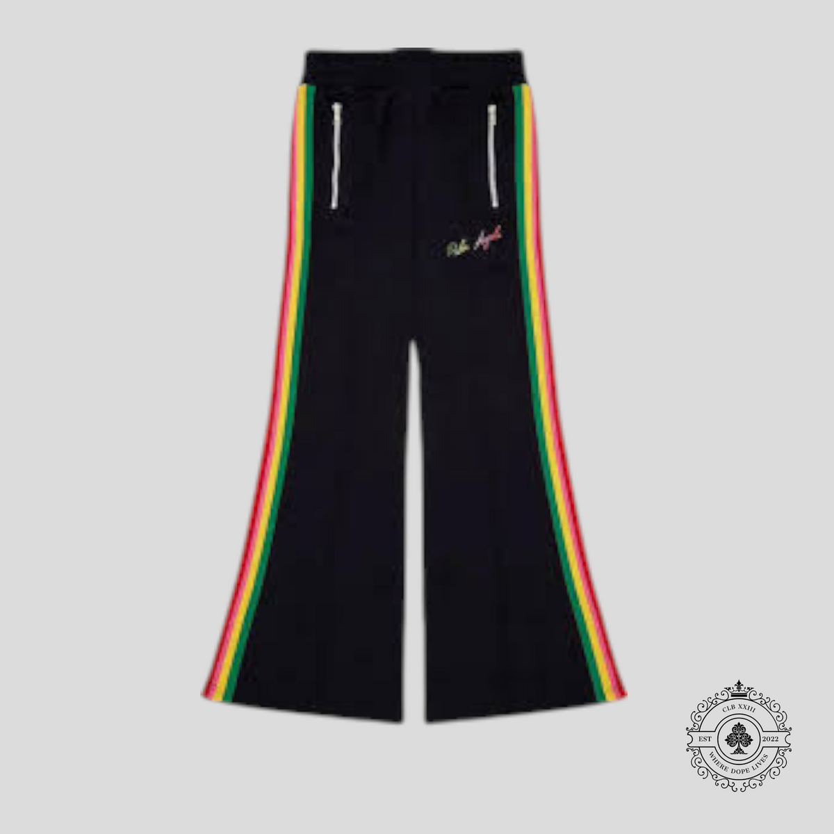 Palm Angels Miami Logo Wide Track Pants in Black
