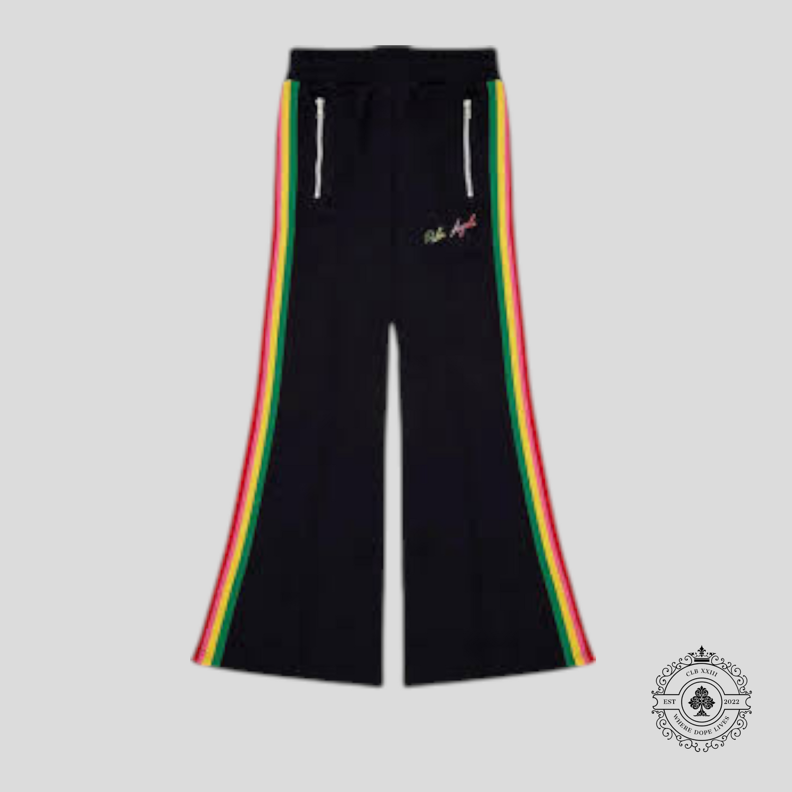 Palm Angels Miami Logo Wide Track Pants in Black