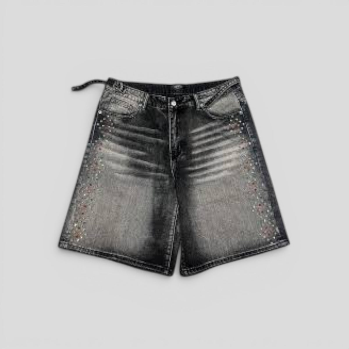 HMDD H-Star Crystal Jorts in Black Wash