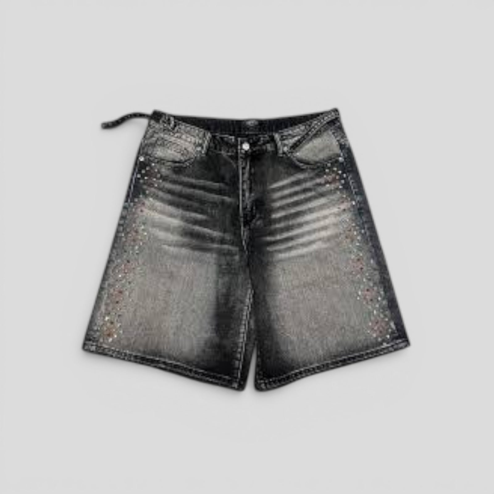 HMDD H-Star Crystal Jorts in Black Wash