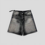 HMDD H-Star Crystal Jorts in Black Wash