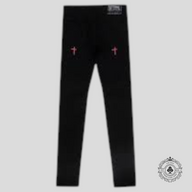 RTA Bryant Rest in Peace Skinny Jean in Black/Red