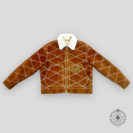 Louis Vuitton Embroidered Shearling Workwear Jacket in Camel