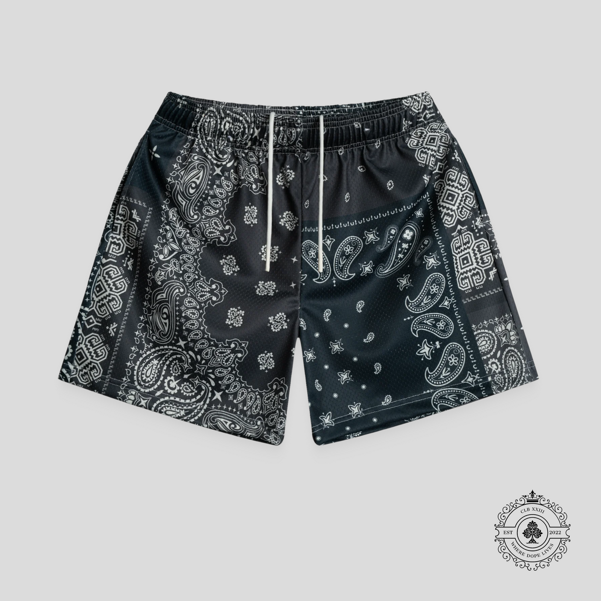 Bravest Studios Patchwork Paisley Shorts in Black