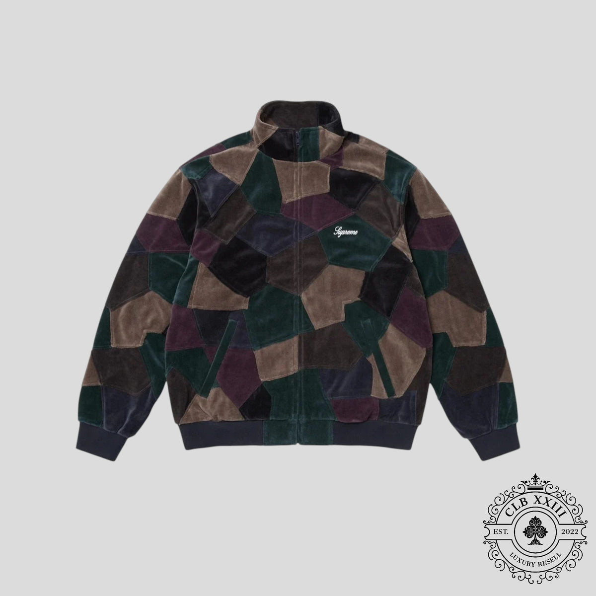 Supreme Patchwork Velour Track Jacket