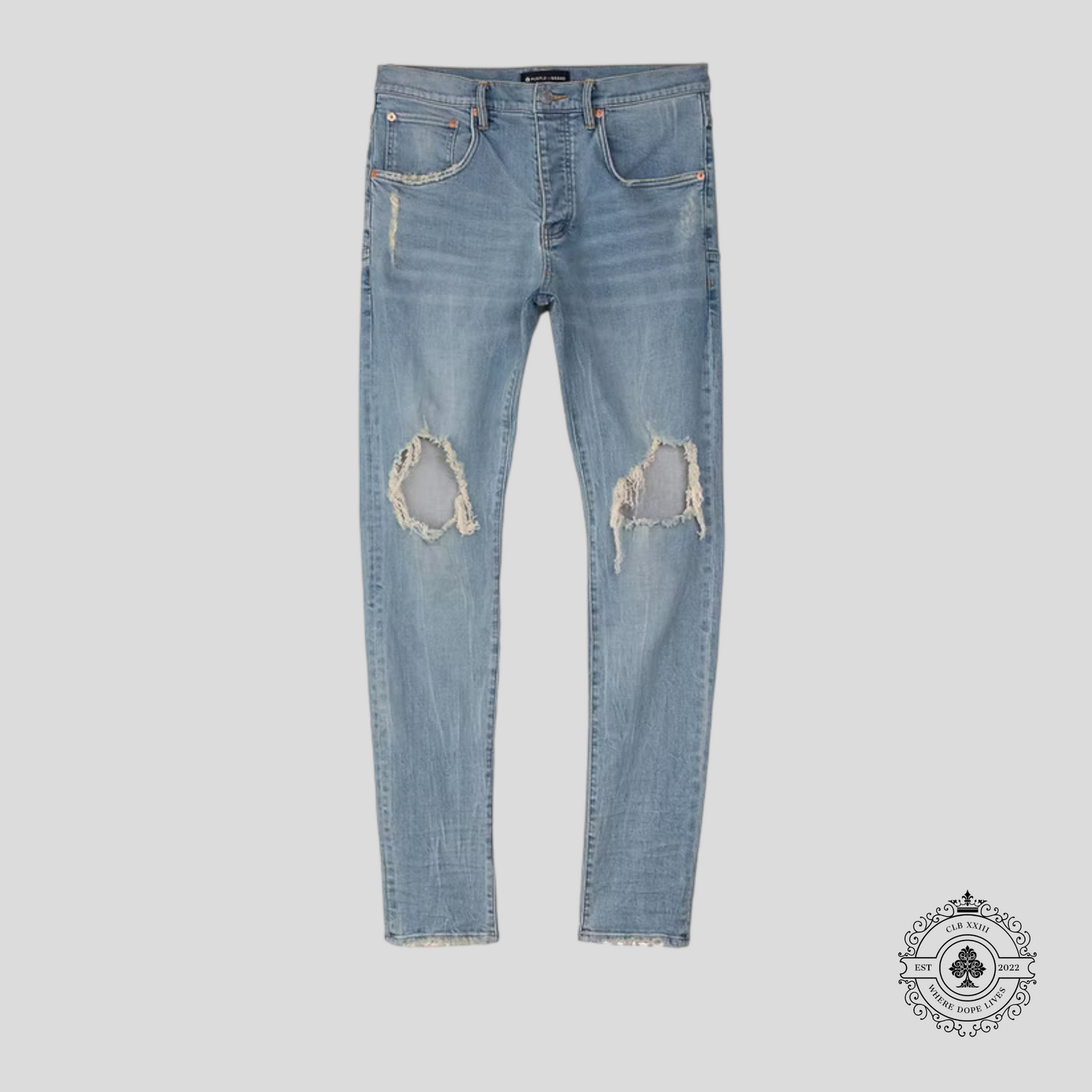 Purple Brand P002 Blowout Jeans in Light Indigo