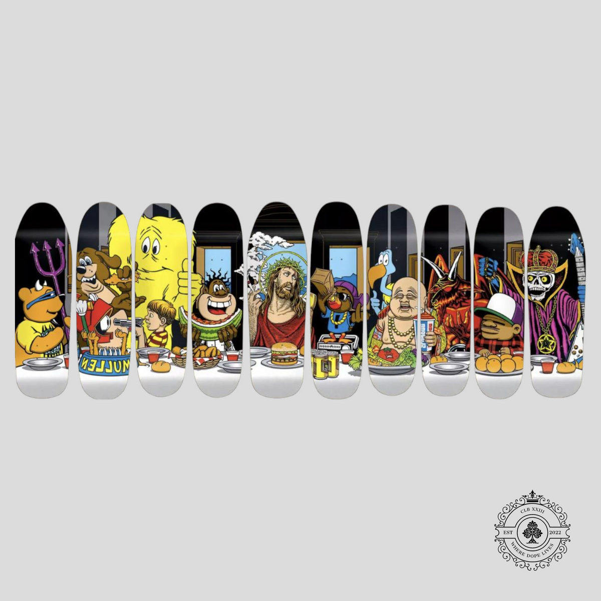 World Industries 101 Blind Cliche Last Supper Skate Deck Set of 10