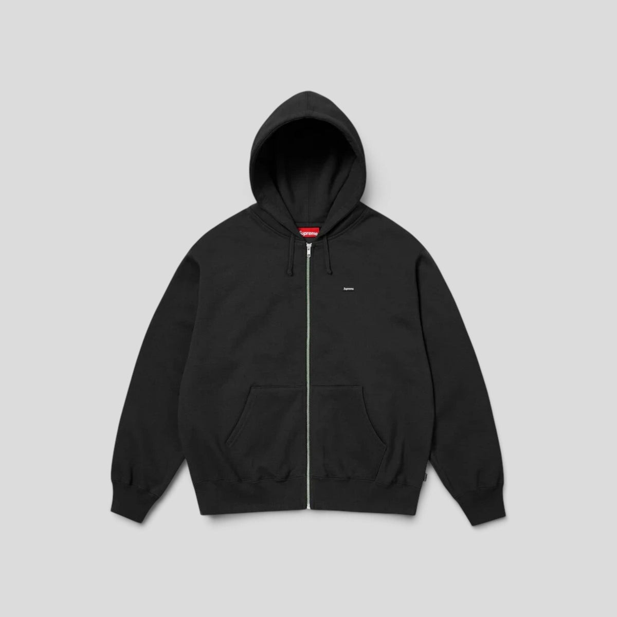 Supreme Small Box Logo Zip Up Hooded Sweatshirt in Black