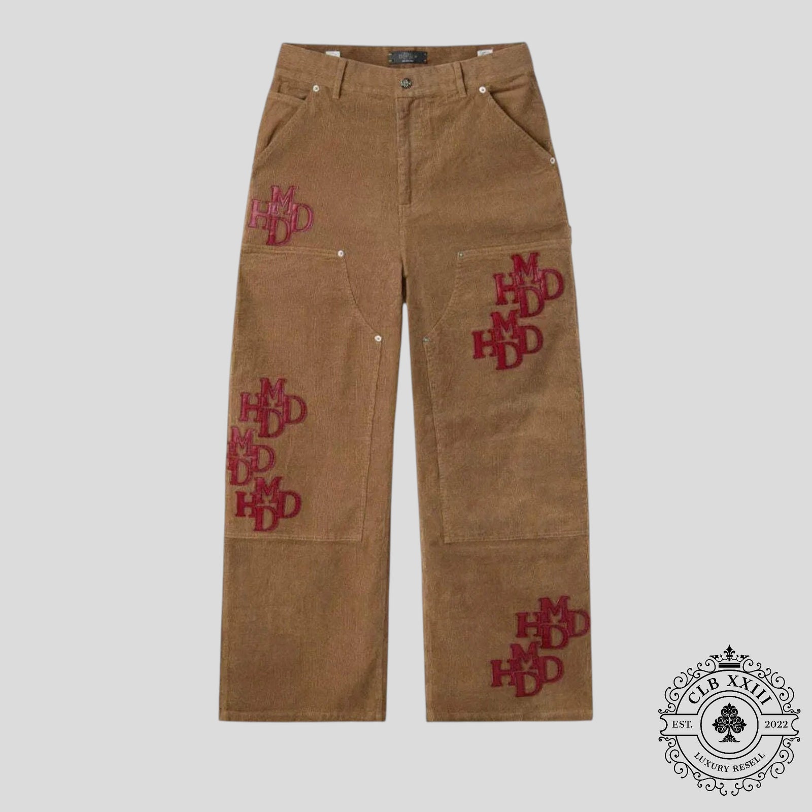 HMDD Patch Double Knee Corduroy Pants in Brown