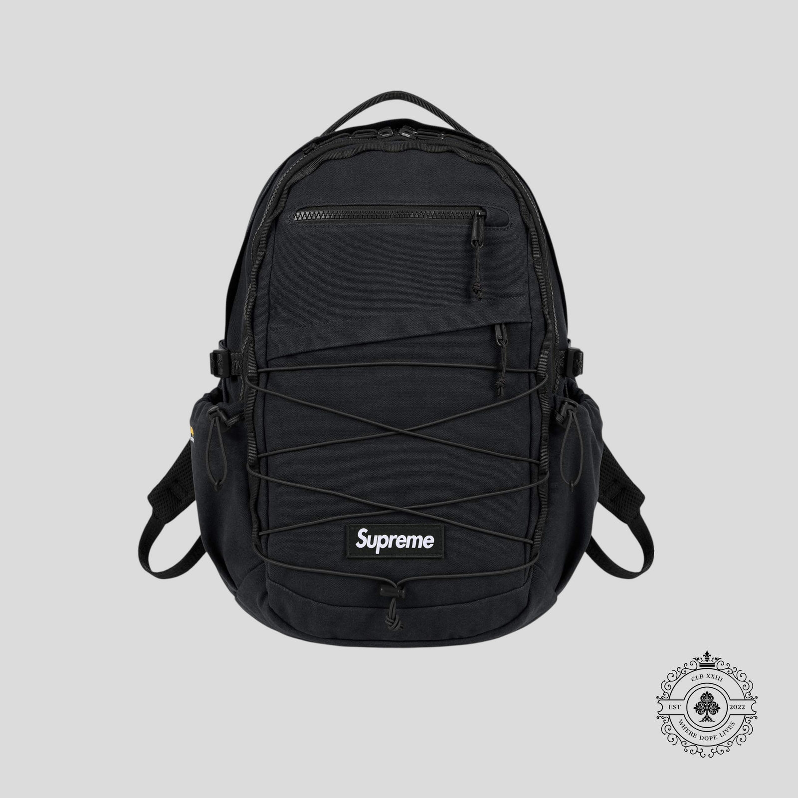 Supreme SS25 Logo Backpack in Black