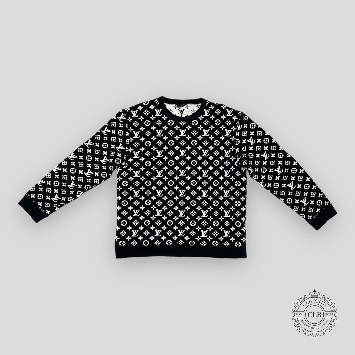 Louis Vuitton Monogram Jacquard Crewneck in Black