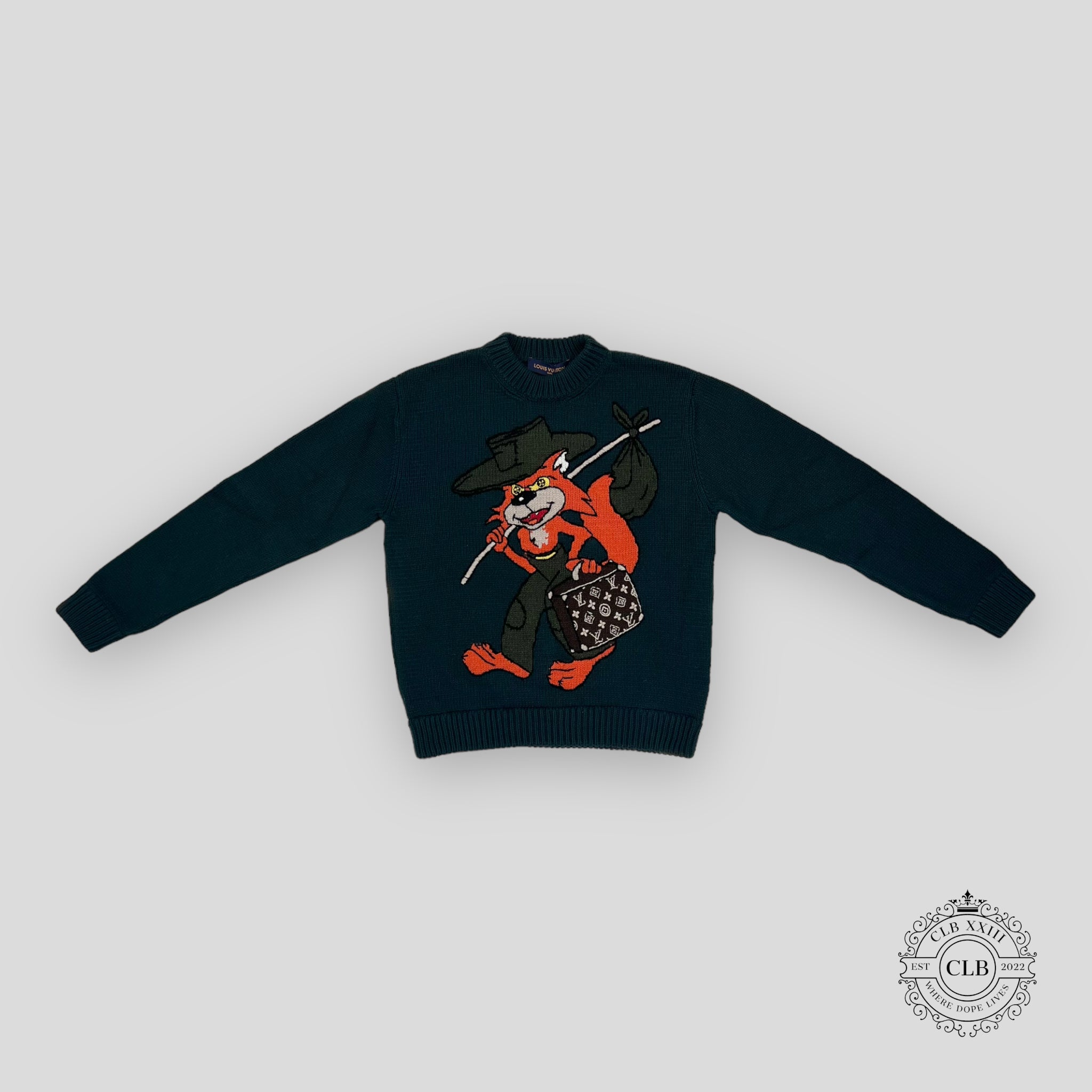 LOUIS VUITTON HANDKNIT CREWNECK SWEATER - GREEN