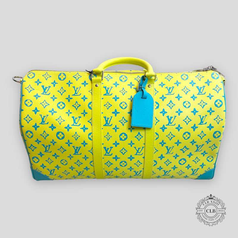 Louis Vuitton Lime Green Monogram Keepall Bandouliere 50