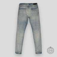 Amiri MX1 Cracked Paint Jeans - Clay Indigo/Pink