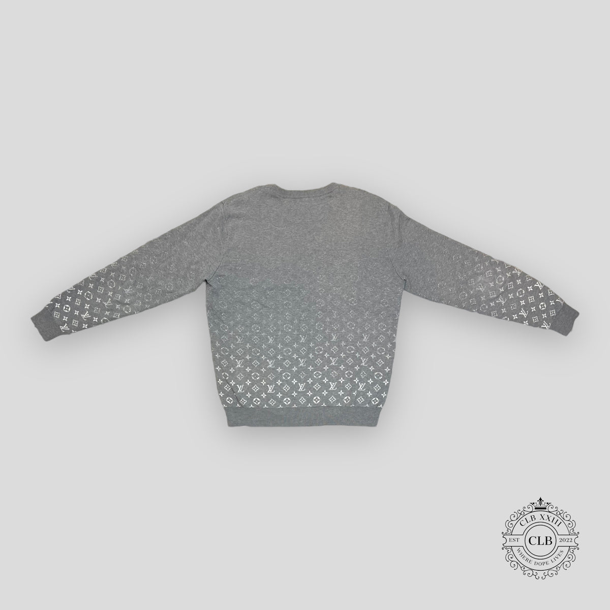 LOUIS VUITTON MONOGRAM DEGRADE LS KNITWEAR - GREY
