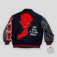 Saint Michael Devil Varsity Jacket - Black/Red