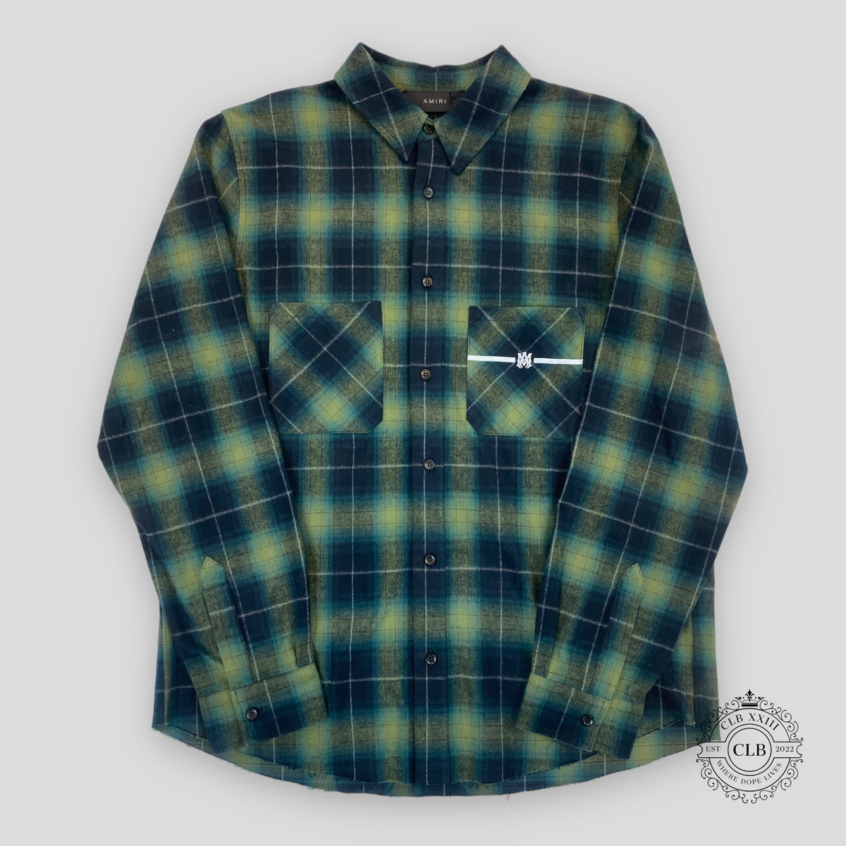 Amiri Logo Flannel in Green
