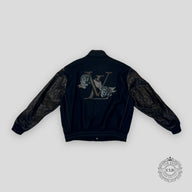 Louis Vuitton Mix Leather Varsity Jacket in Black