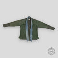 GREG LAUREN BAKER LAYERED DENIM-LAYERED SHIRT - ARMY GREEN