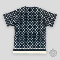 Louis Vuitton Stripe Accent Monogram T-Shirt - Dark Navy