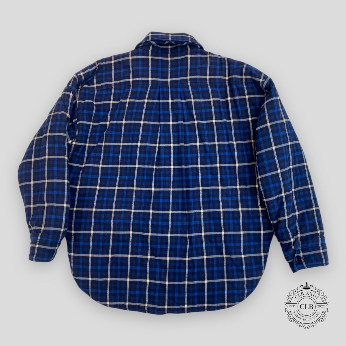 BALENCIAGA FLANNEL PADDED JACKET - BLUE
