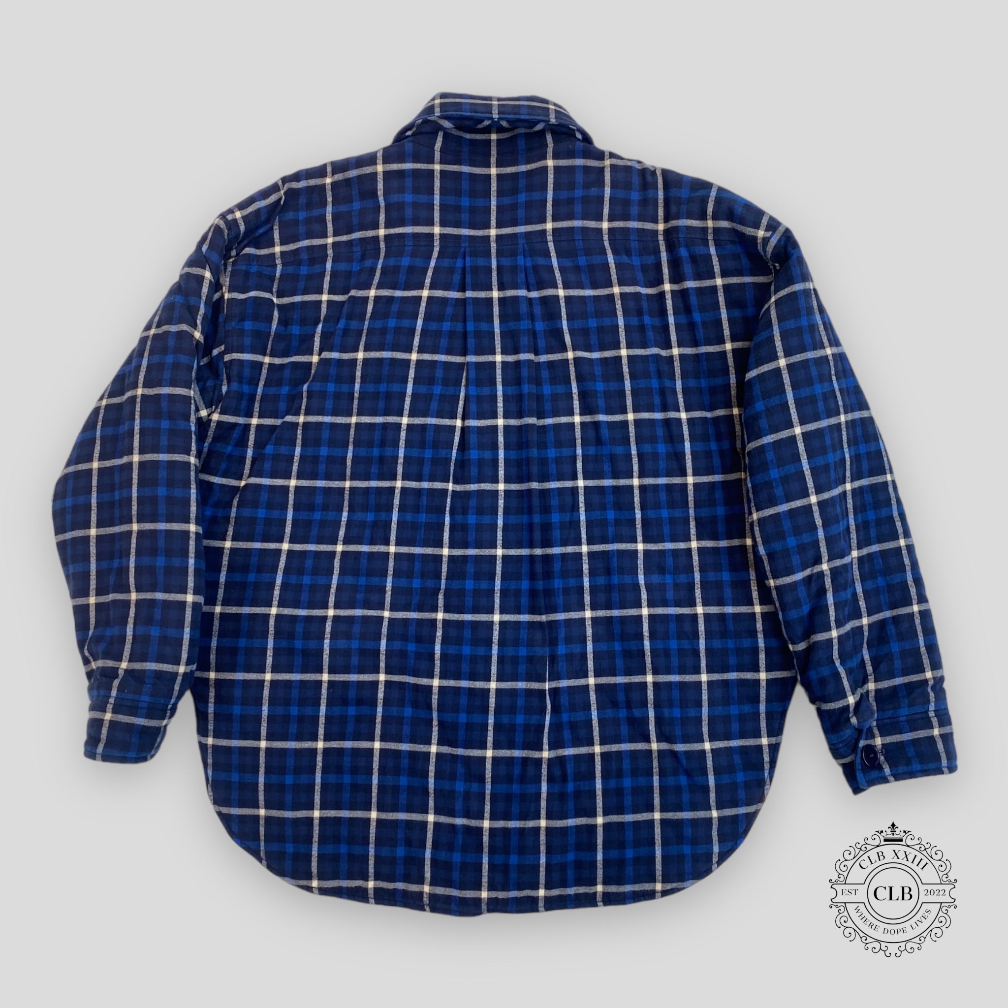 BALENCIAGA FLANNEL PADDED JACKET - BLUE