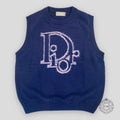Dior Sleeveless Knitted Sweater Vest in Blue