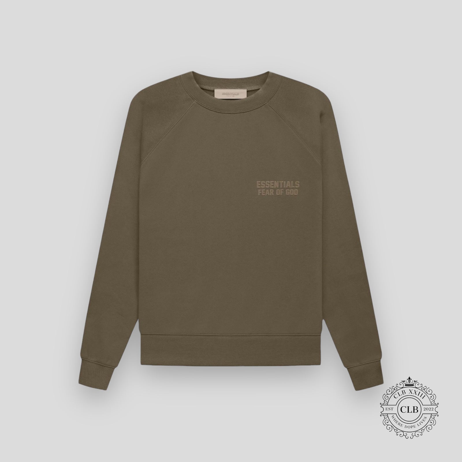 FEAR OF GOD ESSENTIALS CREWNECK FW22 WOOD