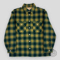 Celine Homme Padded Checked Overshirt in Green