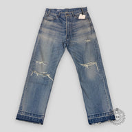 Celine Homme Wesley Straight-Leg Distressed Jeans in Light Blue