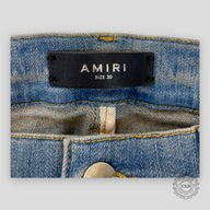 Amiri MX2 Plaid Jeans - Clay Indigo/Orange
