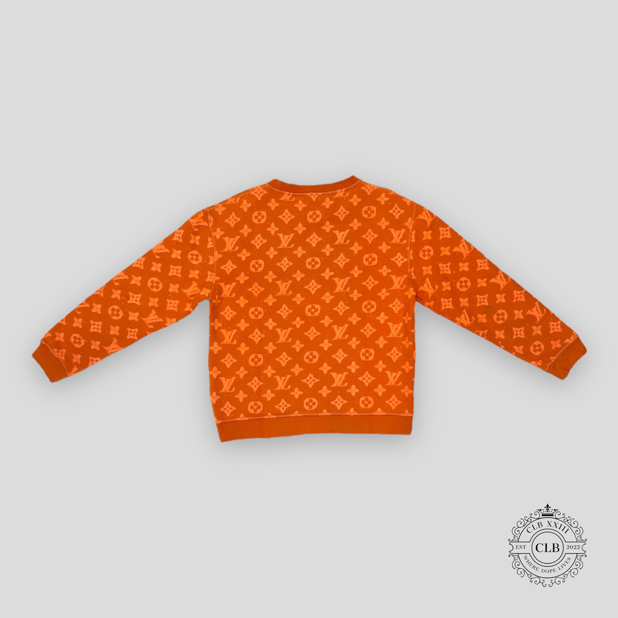 LOUIS VUITTON MONOGRAM CREWNECK SWEATER - ORANGE