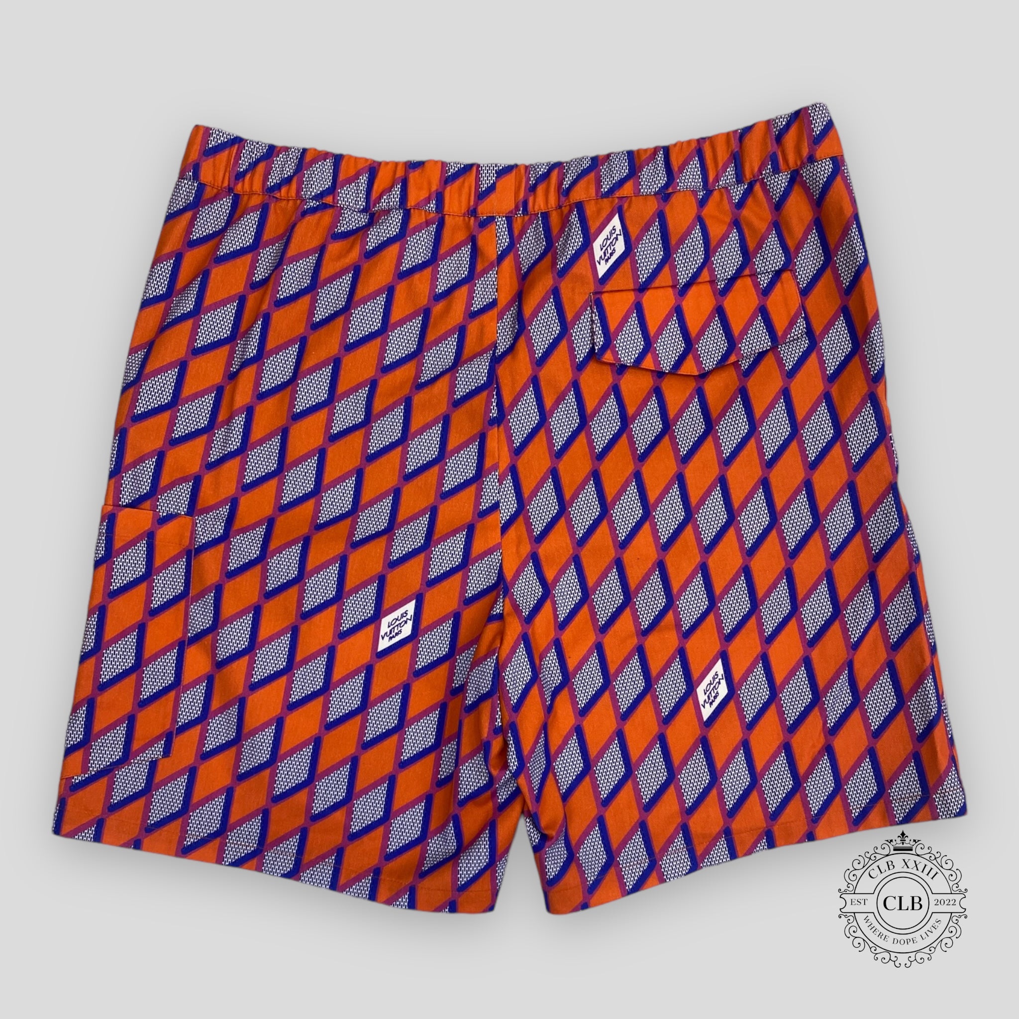 LOUIS VUITTON DIAMOND DAMIER DRAWSTRING SHORTS