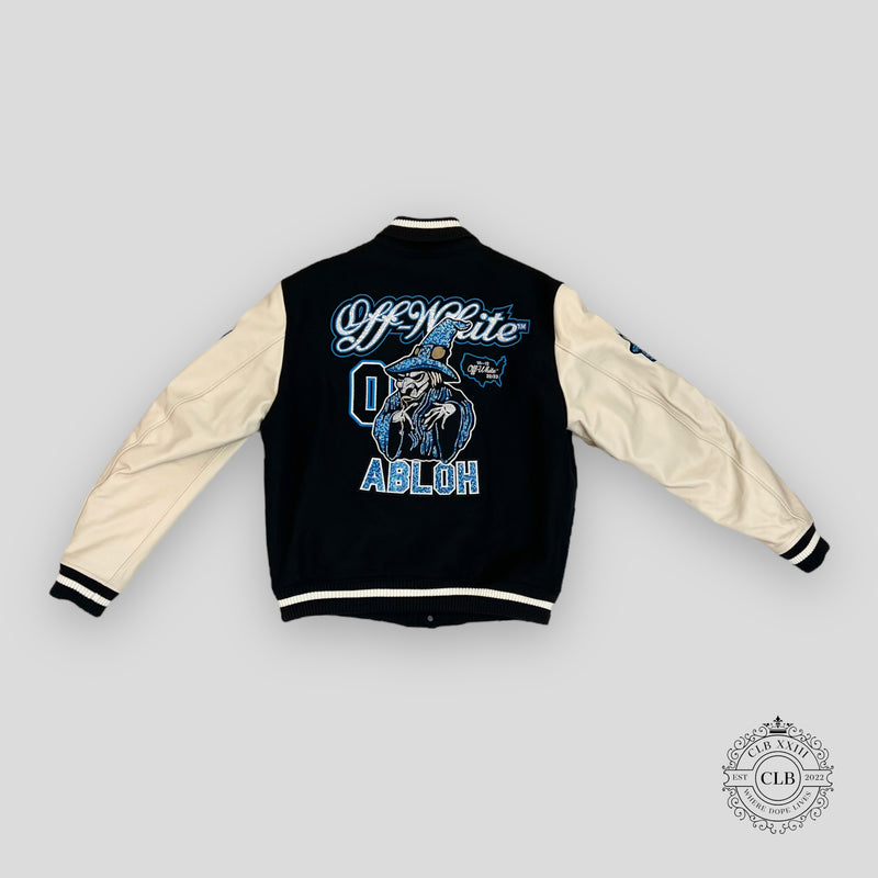 OFF-WHITE VIRGIL ABLOH VARSITY JACKET - BLACK