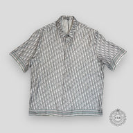 Dior Oblique Silk Button Up Shirt in Light Blue
