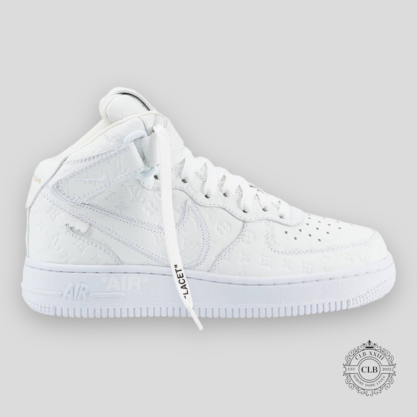 Nike Air Force 1 Mid x Louis Vuitton in Triple White